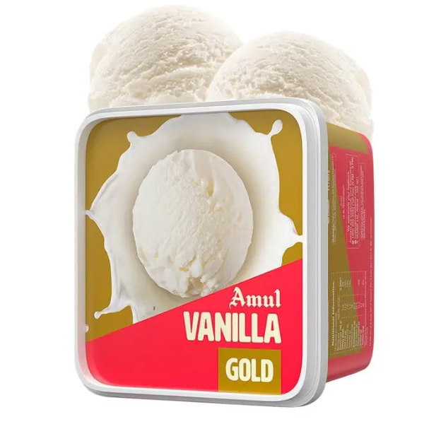 Amul Ice Cream - Gold, Vanilla, 1 L Tub