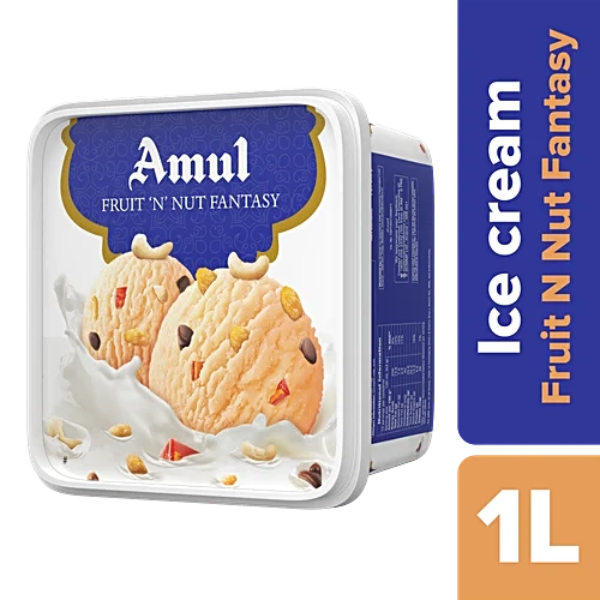 Amul Fruit 'N' Nut Fantasy Ice Cream Tub 1L