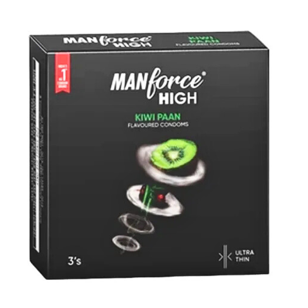 Manforce High Ultra Thin Kiwi Paan Flavoured Condom 1 Pack (3 pieces)