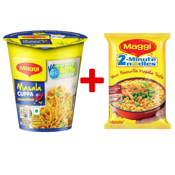 Masala Cuppa Noodles + Maggi 