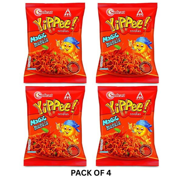 Yippee Magic Masala Instant Noodles 51.2 g (Pack of 4)